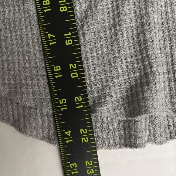 Free People Top Women Sz M One of the Girls Henley Waffle Knit Shirt Gray - Picture 15 of 15
